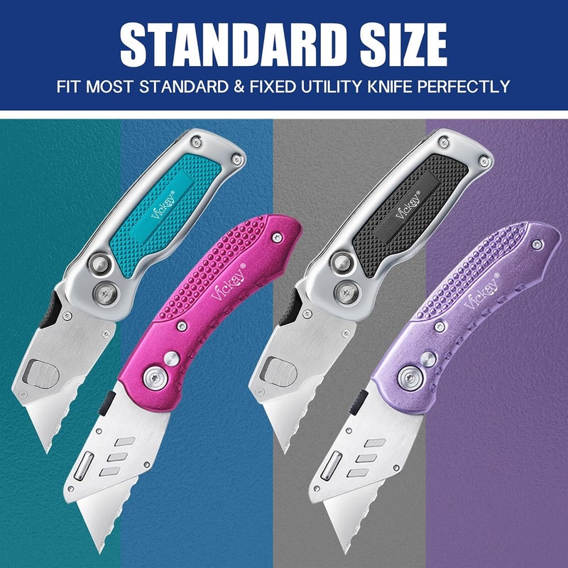 Vickay Utility Knife Blades，Box Cutter Blades-Serrated Edge, SK5 Steel, 30-Pack with Plastic Case, Replacement Blades-Refills for Box Cutters Utility Knives - Image 2