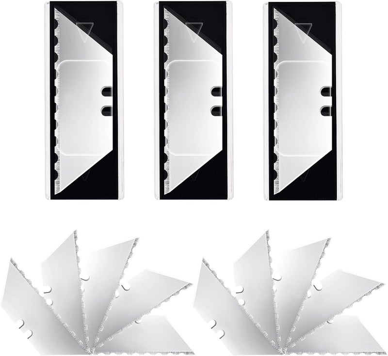 Vickay Utility Knife Blades，Box Cutter Blades-Serrated Edge, SK5 Steel, 30-Pack with Plastic Case, Replacement Blades-Refills for Box Cutters Utility Knives - Image 1