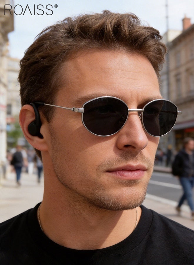 رويس نظارات شمسية بيضاوية بتصميم كلاسيكي للرجال، حماية من الأشعة فوق البنفسجية UV400، نظارات شمسية أنيقة مستقطبة، مناسبة للصيد والجولف والسفر، مع حافظة نظارات، 62 مم - Image 2