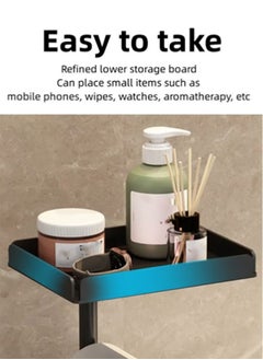 Bukela European Light Luxury Style Bathroom Furniture Floor Standing Double-pole Paper Towel Organizer Rack with Storage Plane  - Image 3