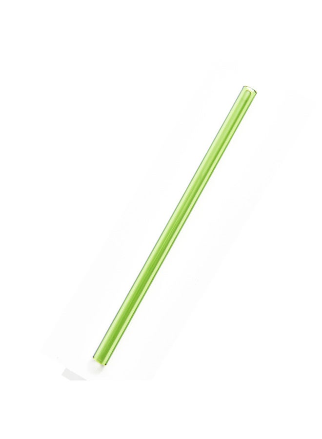 Factory Direct Glass Straw Transparent Color High Temperature Resistant Straw Creative Milk Tea Drink Glass Straw-Color:Straight Tube Green 8mm 20cm - Image 1