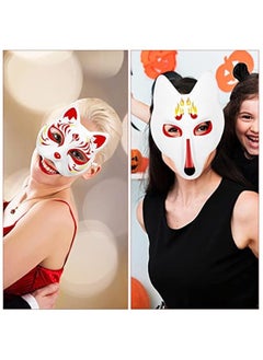 Generic Mask Cat Masks Fox Mask Set White Paper Mask Hand Painted Blank Mask Diy Your Own Mask Cosplay Fox and Cat Animal Mask DIY Blank Masks Masquerade Accessories  - Image 3