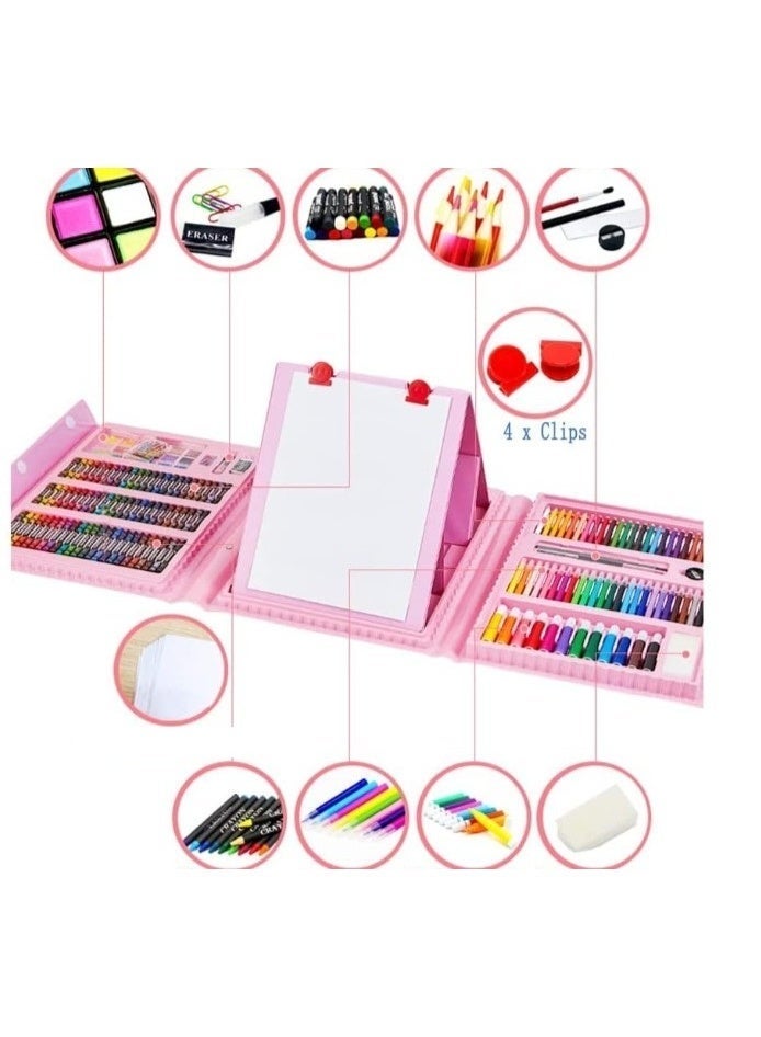 Double B traders 208 PCS Art Supplies,Drawing Art Kit for Kids Girls Boys Teens Artist, Art Set Case with Trifold Easel, Includes Oil Pastels, Crayons, Colored Pencils, Coloring Book, Scissors, Origami Paper 40 Sheets - Image 4