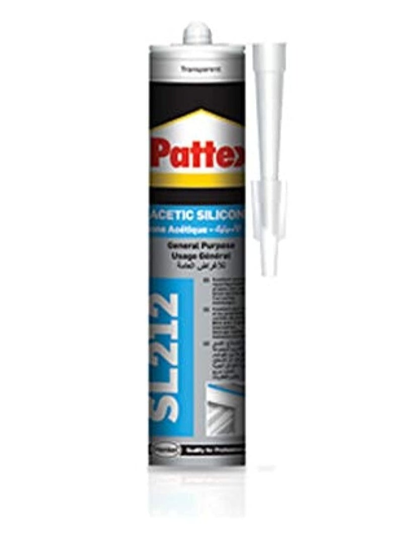 Generic Pattex Acetic Silicone GP SL212: The transparent glue specialized in bonding wood and metal effectively and easily.  - Image 1