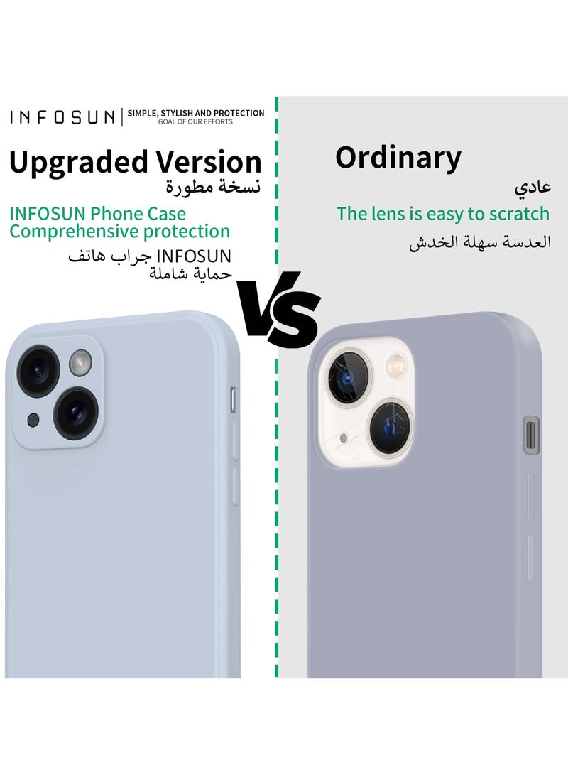 INFOSUN Compatible With Apple iPhone 15 Plus Full Coverage for Plustective Case, Ultra Slim Soft Silicone Gel TPU Cover, Matte Surface Ultra-Thin Case, For iPhone 15 Plus (Gray) - Image 3