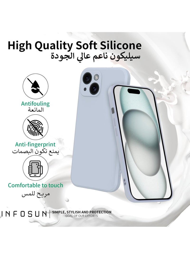 INFOSUN Compatible With Apple iPhone 15 Plus Full Coverage for Plustective Case, Ultra Slim Soft Silicone Gel TPU Cover, Matte Surface Ultra-Thin Case, For iPhone 15 Plus (Gray) - Image 5