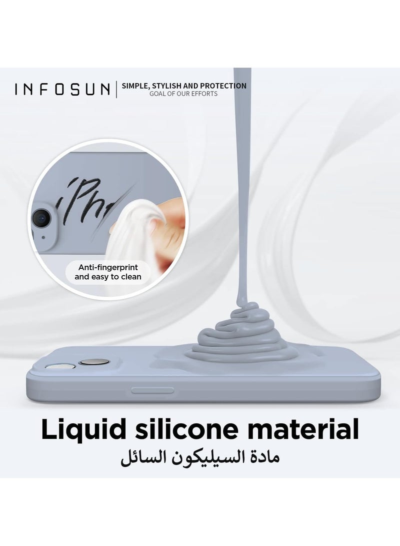 INFOSUN Compatible With Apple iPhone 15 Plus Full Coverage for Plustective Case, Ultra Slim Soft Silicone Gel TPU Cover, Matte Surface Ultra-Thin Case, For iPhone 15 Plus (Gray) - Image 4