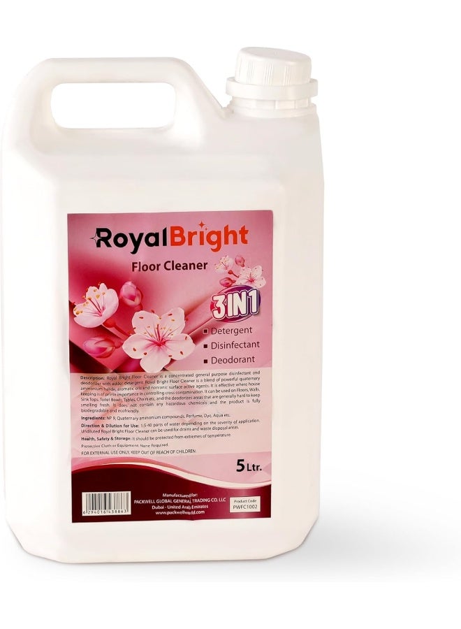 packwell Royalbright 5 Liter Floor Cleaner Lavender Perfumed Disinfectant Detergent - Image 1