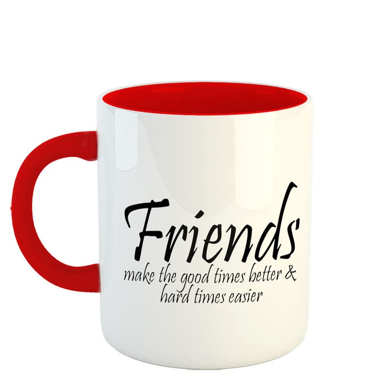 Happu Happy Friendship Day Coffee Mug with 1 Friendship Band Friends Make Good Times Better Friendship Day Gift for WomenMens Friendship Day Gift for BoyGirlsColleagues 325 ML11Oz5886RD - Image 2