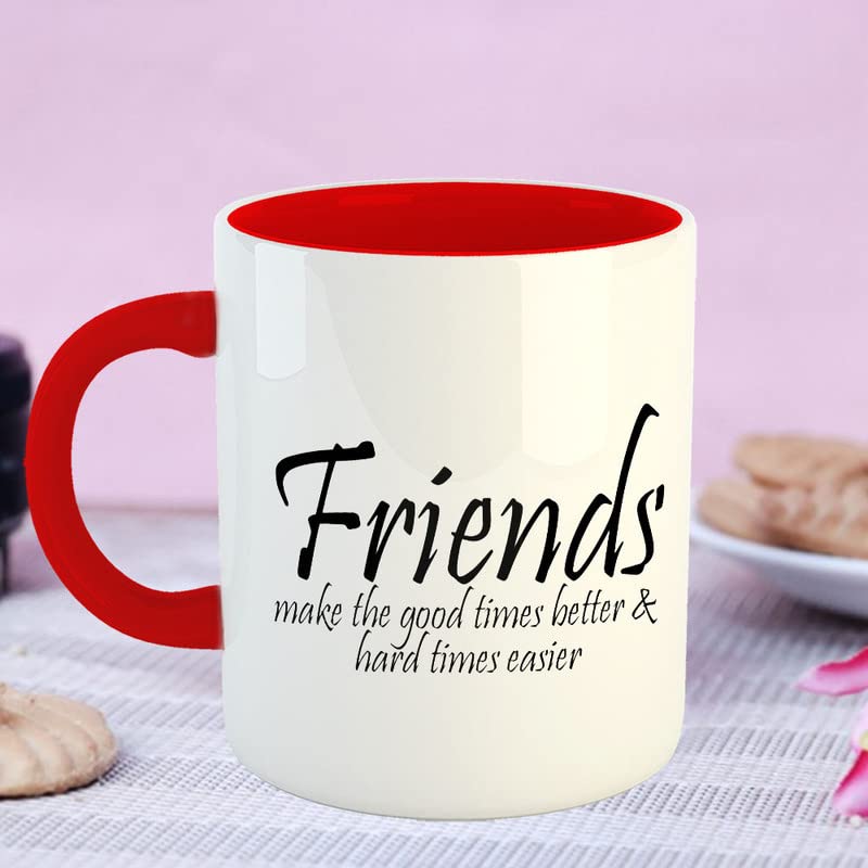Happu Happy Friendship Day Coffee Mug with 1 Friendship Band Friends Make Good Times Better Friendship Day Gift for WomenMens Friendship Day Gift for BoyGirlsColleagues 325 ML11Oz5886RD - Image 5
