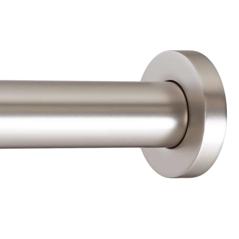 Ivilon Shower Tension Curtain Rod Adjustable Spring Tension Rod for Shower Curtains Bathroom or Windows Easy to Install No Drilling Required Rustproof Adjustable 24 to 36 Inch Satin Nickel