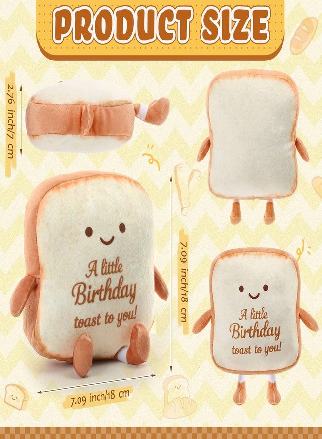 Capoda 7.09" Large Toast Bread Plush Bread Shape Cute Pillow Small Food Sofa Stuffed Doll Toy Gifts for Adults Birthday Gift Home Bedroom Decors(A Little Birthday Toast to You) - Image 2