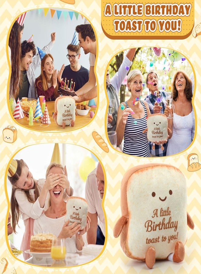Capoda 7.09" Large Toast Bread Plush Bread Shape Cute Pillow Small Food Sofa Stuffed Doll Toy Gifts for Adults Birthday Gift Home Bedroom Decors(A Little Birthday Toast to You) - Image 5