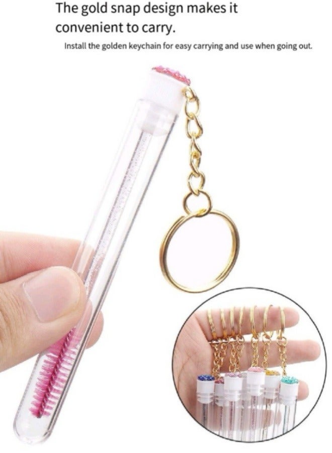 2-Pack Transparent Tube Eyelash Brush Eyebrow Brush Crystal Rod Eyelash Brush - Image 2
