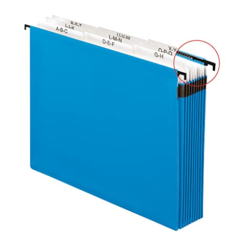 Pendaflex 59225 Nine-Section Hanging Folder, 5 1/4", Tabs and Labels, 1/5 Tab, Letter, Blue - Image 2