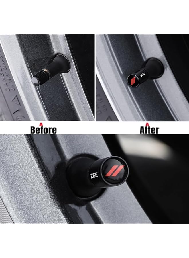 S-TOP Metal Tire Valve Stem Cap Covers 392 Emblem Air Valve Cap Set Dust Proof Leak-Proof Air Cover Compatible with Dodge Challenger Durango SRT 392 Accessories (392 Black) - Image 1
