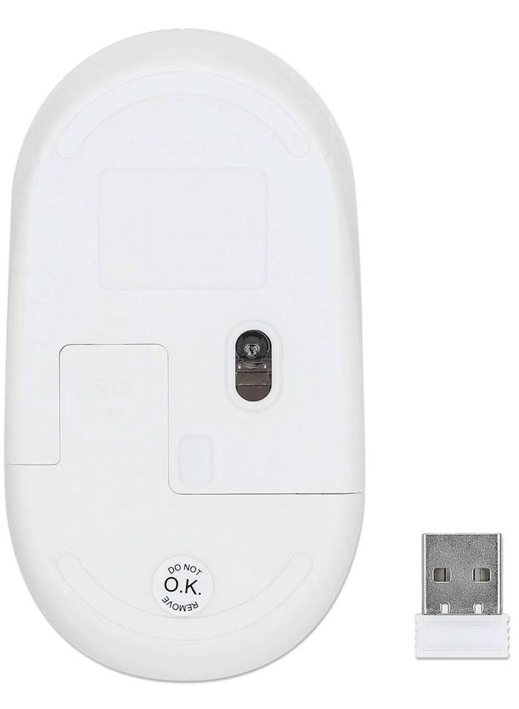 Manhattan Performance III Wireless Optical USB Mouse 1000 DPI - 190152 - Silver / White - Image 5