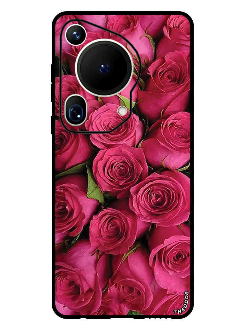 Theodor Protective Case Anti Scratch Shock Proof Bumper Cover For Huawei Pura 70 Ultra Pink Roses - Image 1