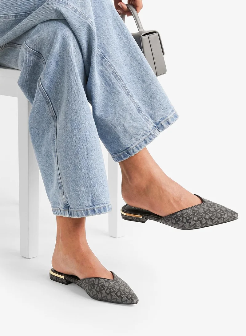 DKNY BLK - Black, CHI - Chino Ciampa Logo PVC Slip-mules for Women | Best Price UAE