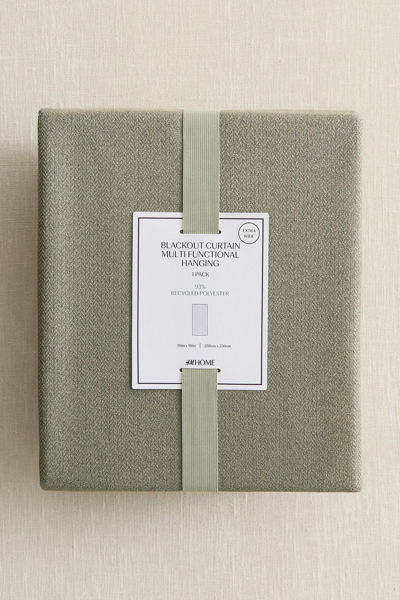 H&M 1-pack wide blackout herringbone curtain length