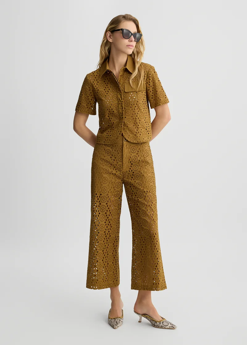 Liu Jo Cropped shirt with embroidery
