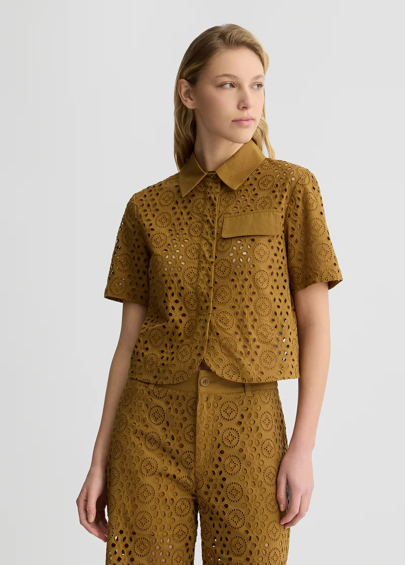 Liu Jo Cropped shirt with embroidery