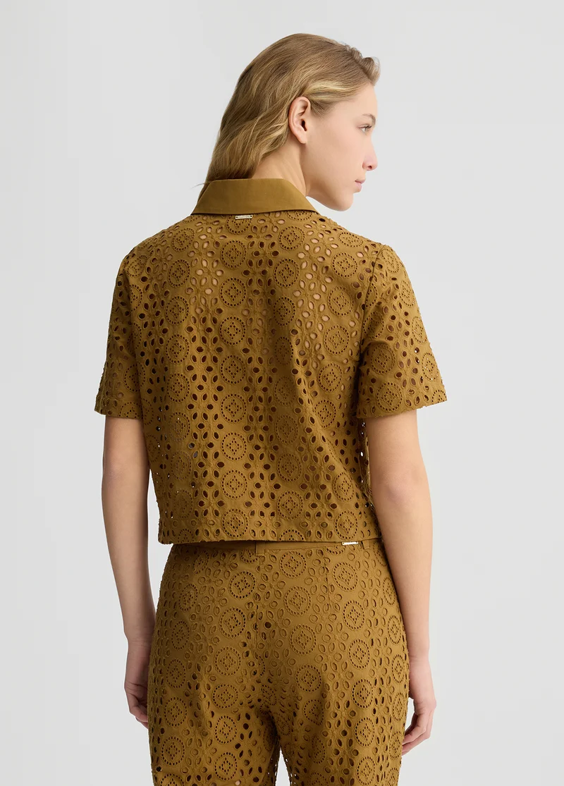Liu Jo Cropped shirt with embroidery