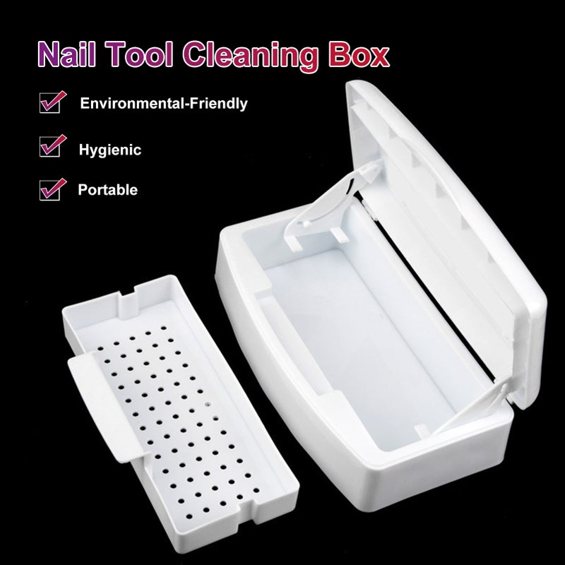 Nail Tools Cleaning Box Portable Nail Art Tools Manicure Soaking Tray for Nail Cutter Eyelash Curler Tweezers - Image 5