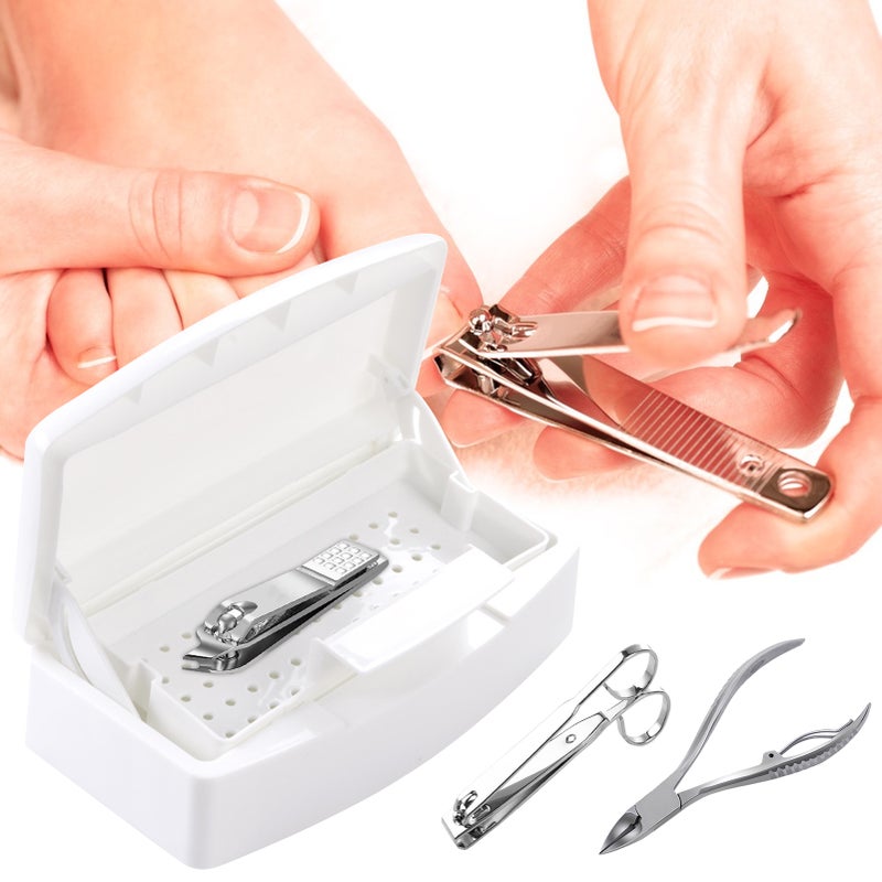 Nail Tools Cleaning Box Portable Nail Art Tools Manicure Soaking Tray for Nail Cutter Eyelash Curler Tweezers - Image 2