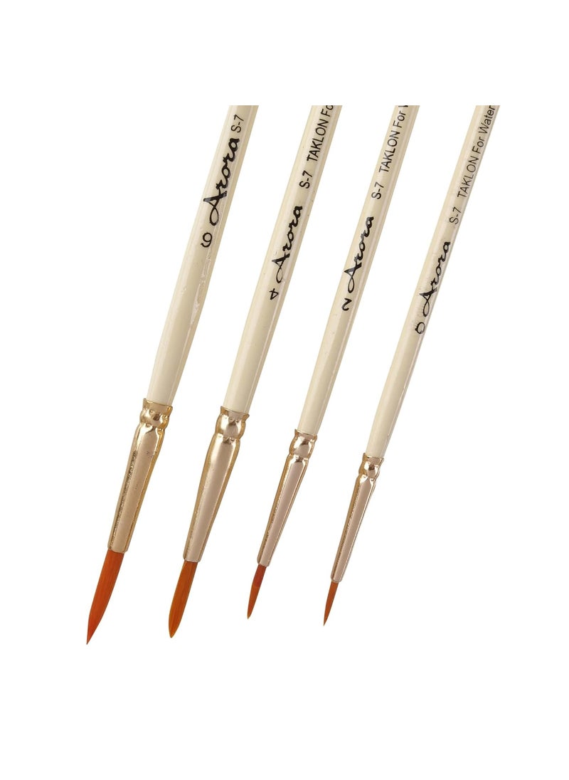 Arora Arora 4pc Round Painting Brush Set for Watercolor and Acrylic Painting(Wood)  - Image 2