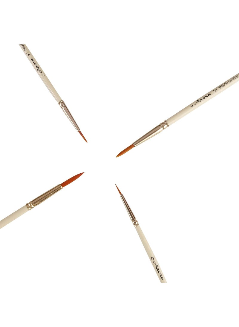 Arora Arora 4pc Round Painting Brush Set for Watercolor and Acrylic Painting(Wood)  - Image 5