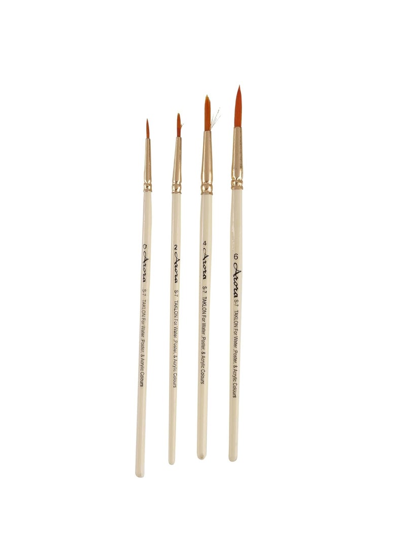 Arora Arora 4pc Round Painting Brush Set for Watercolor and Acrylic Painting(Wood)  - Image 3