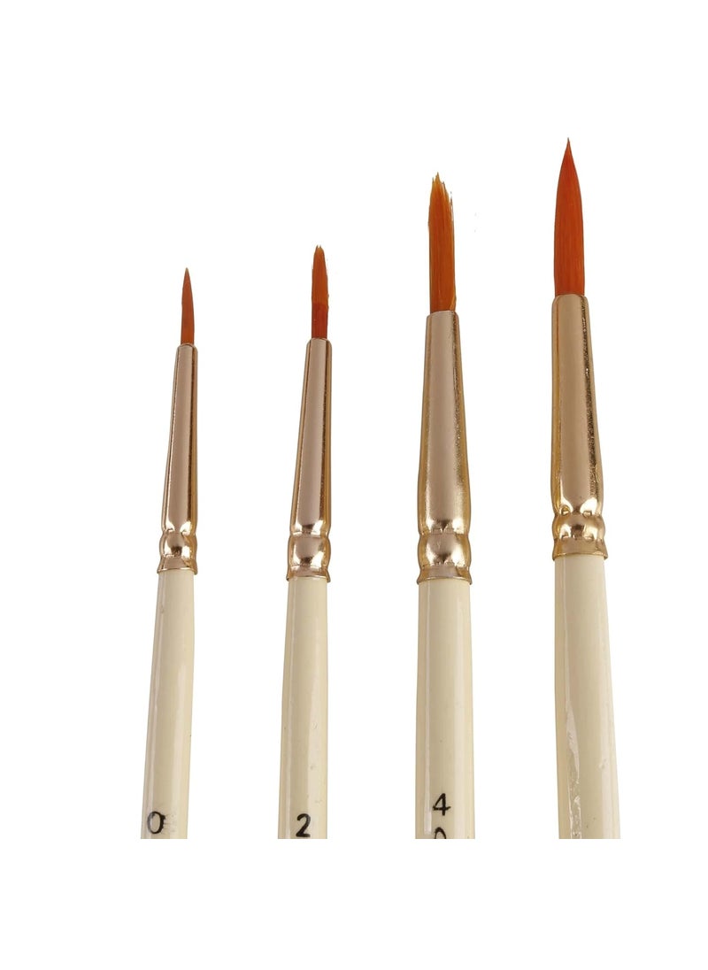 Arora Arora 4pc Round Painting Brush Set for Watercolor and Acrylic Painting(Wood)  - Image 4