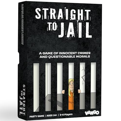 Vango Straight to Jail A Game of Innocent Crimes and Questionable Morals Ages 14 and Up Card Game for 4 to 12 Players - Image 1
