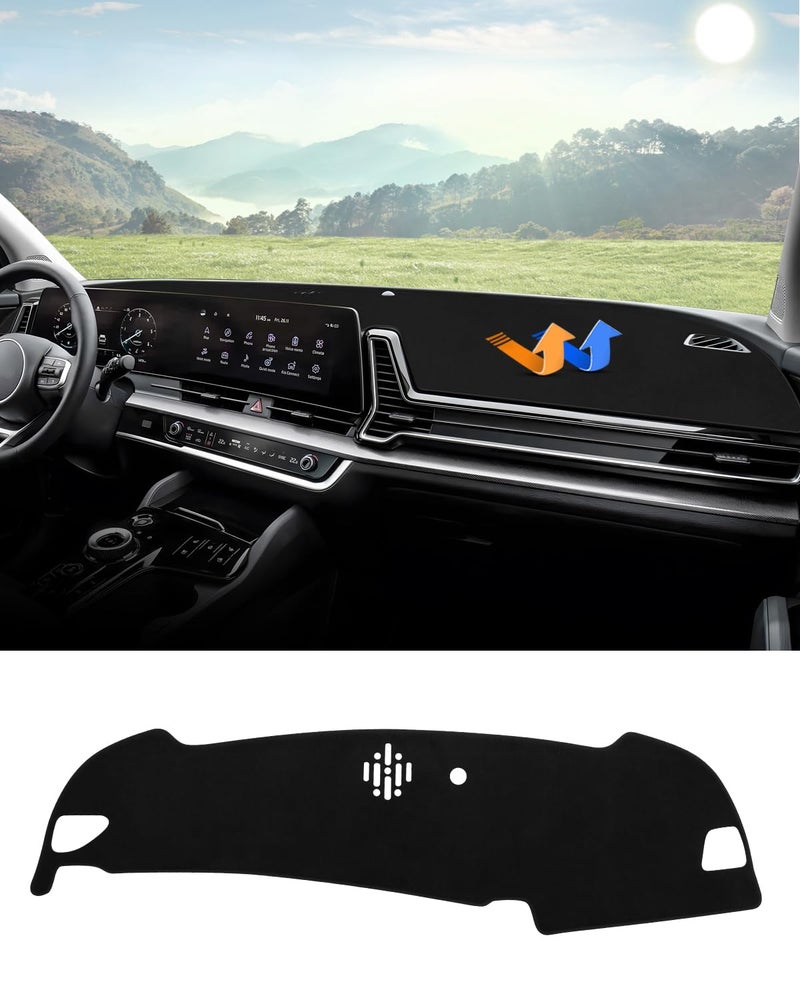 Autorder Dashboard Cover Mat for 2023 2024 2025 Kia Sportage Accessories Dash Cover Flannel Dash Mat Sunshade Glare UV Rays Protector Without Hud