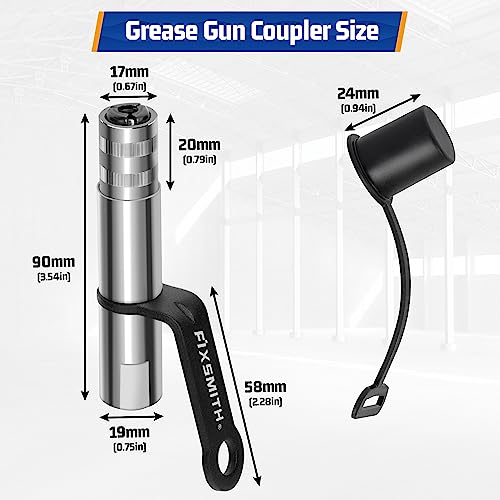 FIXSMITH Grease Gun Coupler, Heavy Duty Strong Quick Release Grease Gun Tips Locking, 10000 PSI High Pressure Locking Grease Gun Tips, Compatible with All Grease Guns 1/8" NPT Fittings - Image 2