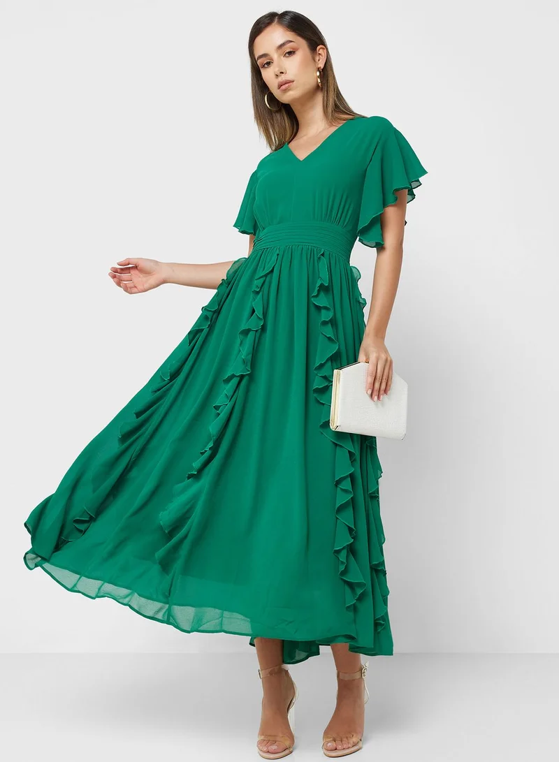 2Xtremz Flutter Sleeve Ruffle Dress