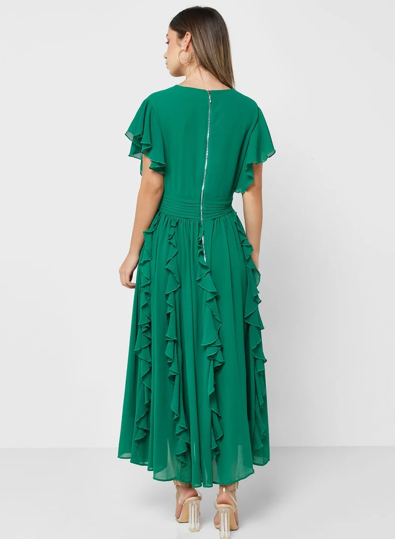 2Xtremz Flutter Sleeve Ruffle Dress