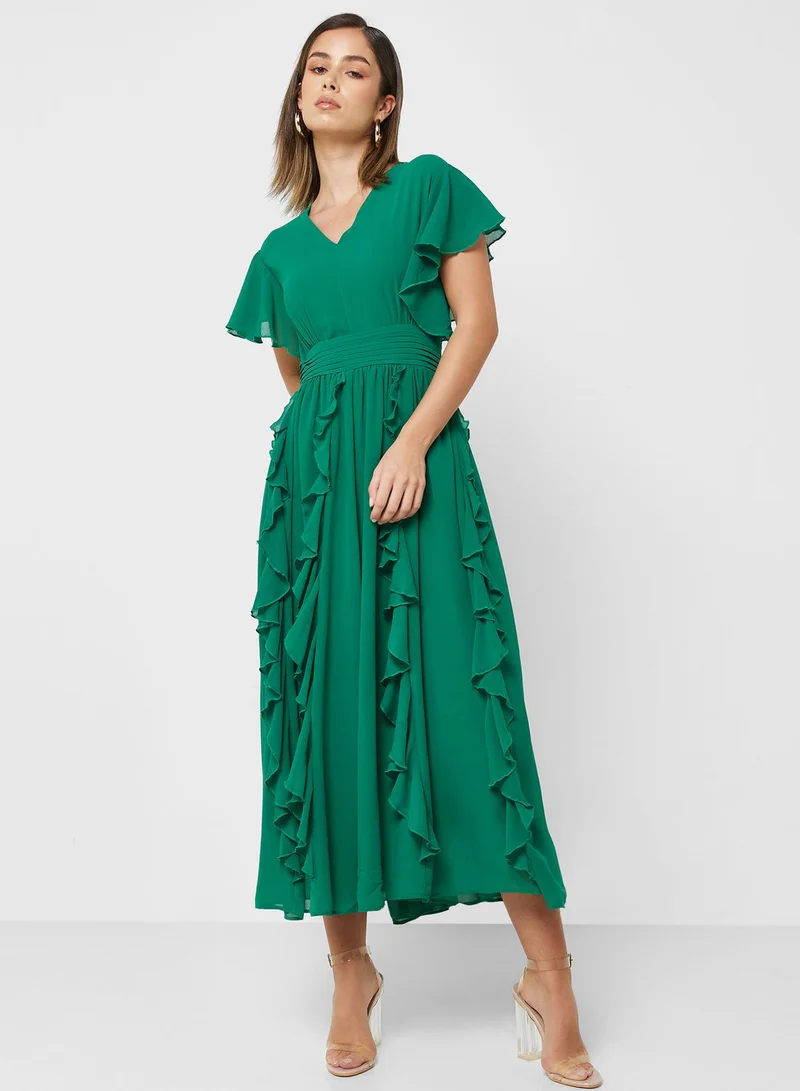 2Xtremz Flutter Sleeve Ruffle Dress