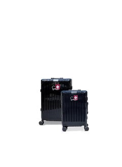 SWISSCASE Hardshell Luggage Set, 20 and 24 Inch, Aluminium Frame, Double Spinner Wheels, Lightweight E016 Set, Black  - Image 5