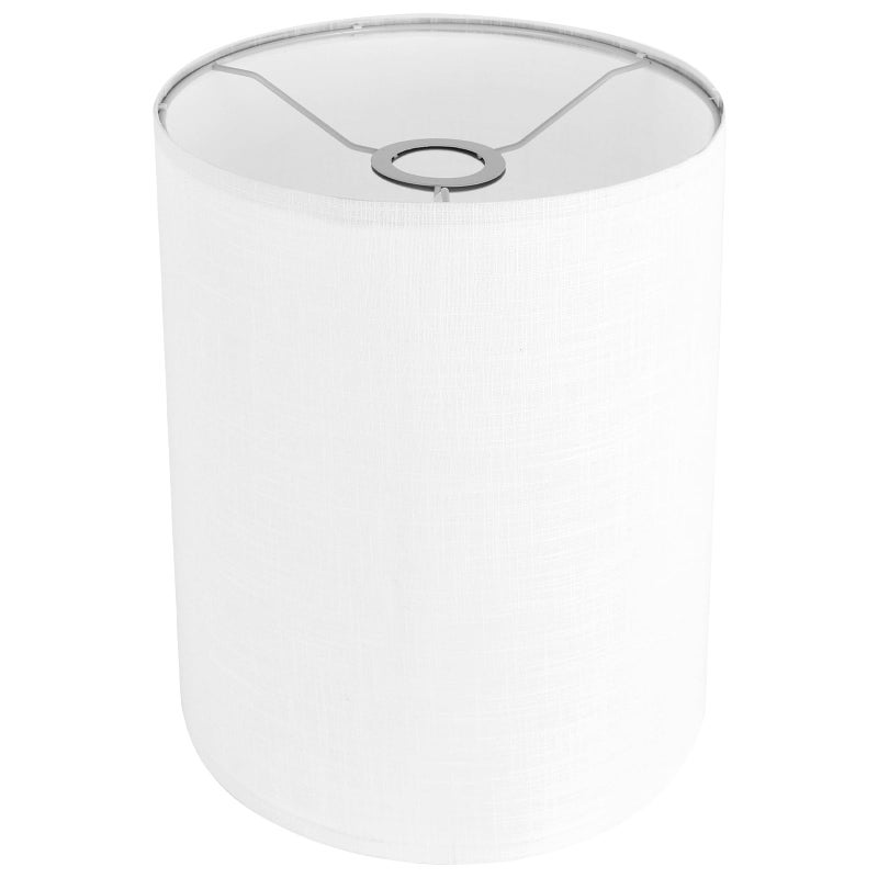 YoflowX White Linen Tall Drum Lampshade 10 Top x 10 Bottom x 13 High Lamp Shade Lamp Shade Replacement for Table and Floor Lamps Pendant Light Handcrafted Lampshade Easy Assembly - Image 2
