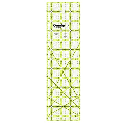 Omnigrid Omnigrip 3-1/2" x 12-1/2" Non-Slip Rectangle Quilting Ruler by Omnigrid - Image 1