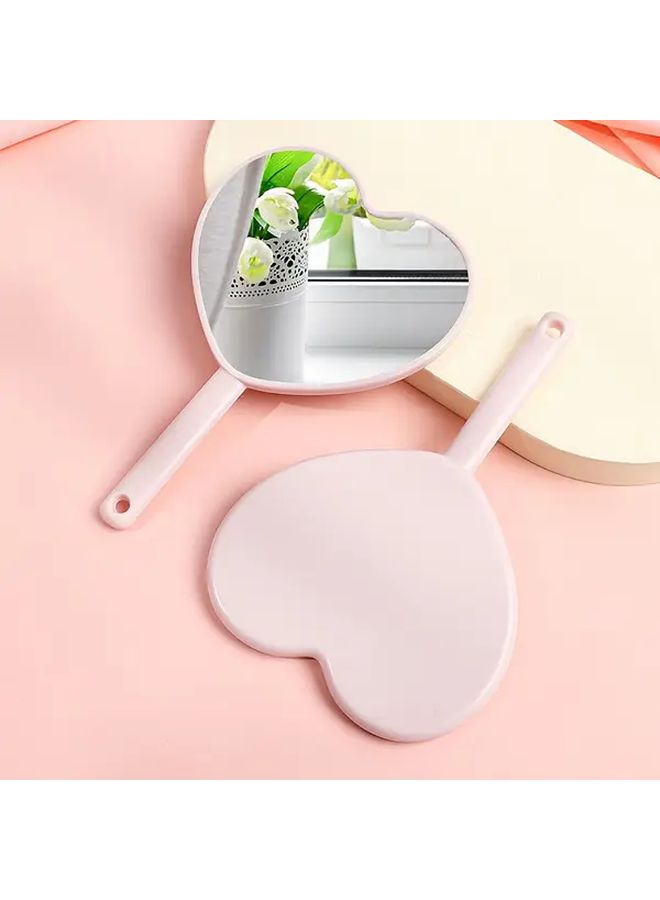 2pcs Black Heart Shaped Handheld Mirror Floral Design Portable Makeup Mirror - Image 5