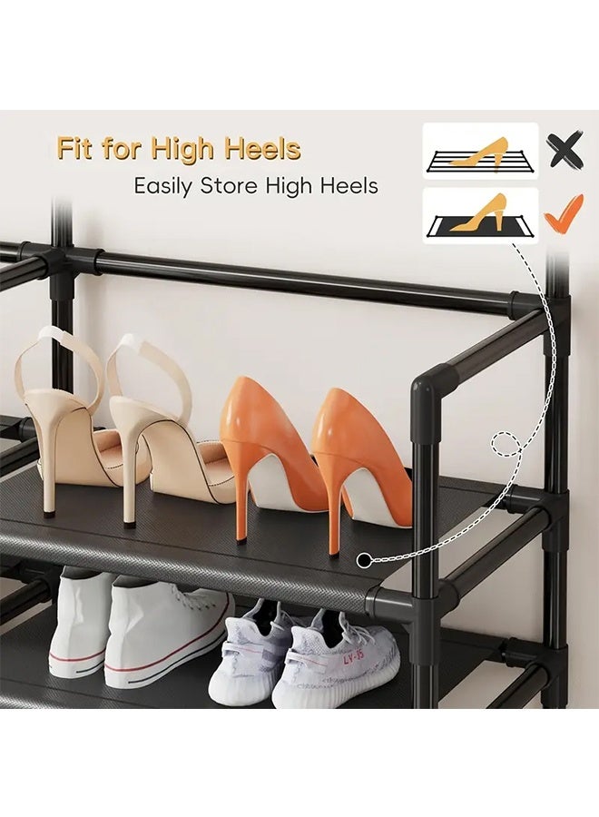 RollsTimi  Heavy-Duty Freestanding Clothes Rack with Shelves - Sturdy Metal Frame, 3-Tier Design for Bedroom, Balcony, or Entryway - Space-Saving Storage Organizer for Clothes, Shoes, and Accessories - Image 4