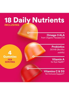 SmartyPants Organic Womens Multivitamin, Daily Gummy Vitamins: Biotin, Probiotics, Vitamin C, D3, B12, Omega 3, & Zinc For Immune Support, Energy, & Hair Skin & Nails, 120 Gummies, 30 Day Supply  - Image 4