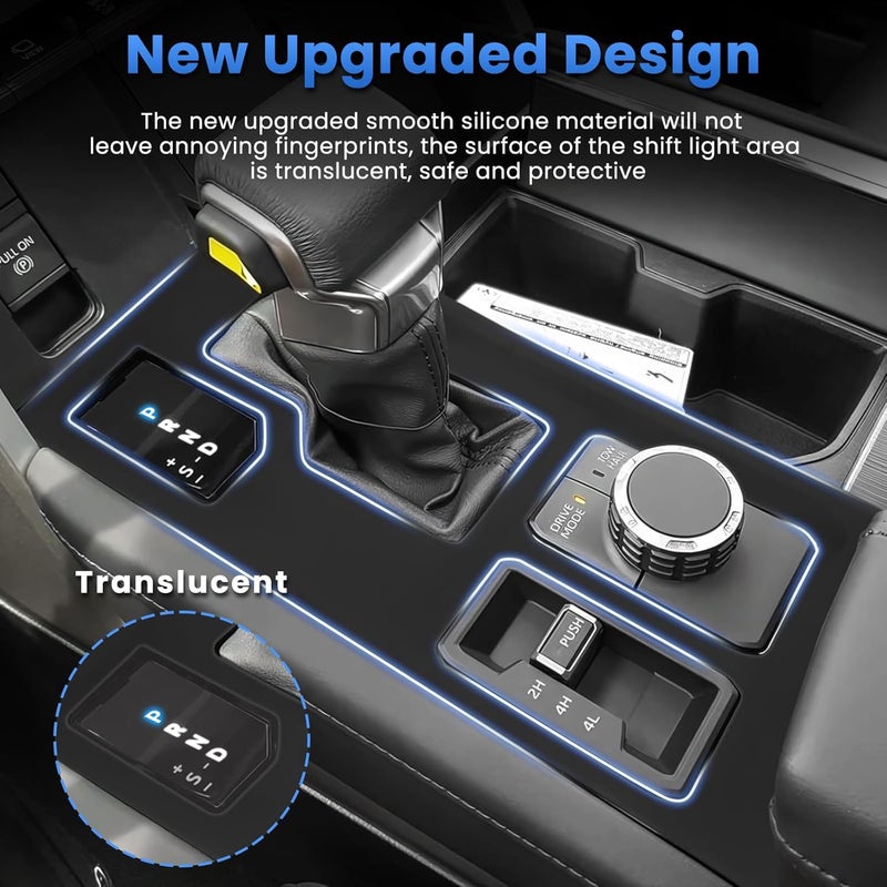 Autorder Central Control Gear Shift Panel Trim Cover for 2022 2023 2024 2025 2026 Toyota Tundra/Sequoia Accessories,Silicone Dashboard Gear Shift Cover Panel for Scratch & Dust Resistant - Black - Image 4