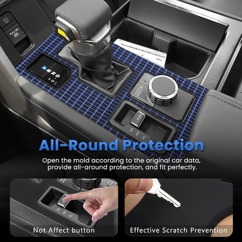 Autorder Central Control Gear Shift Panel Trim Cover for 2022 2023 2024 2025 2026 Toyota Tundra/Sequoia Accessories,Silicone Dashboard Gear Shift Cover Panel for Scratch & Dust Resistant - Black - Image 5