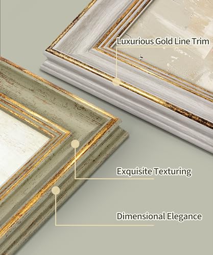 Sonefreiy 8x10 Picture Frame, White Gold Vintage Antique Retro 8 x 10 Photo Frame Desk and Wall Hanging Wedding Gift for Mom Grandma Family Friends - Image 4