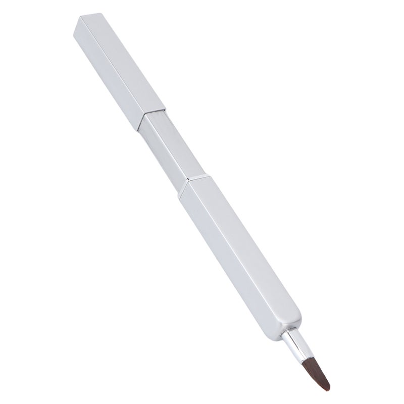 Portable Retractable Lip Makeup Brush Lipstick Lip Gloss Brush Applicator Makeup ToolSilver - Image 5