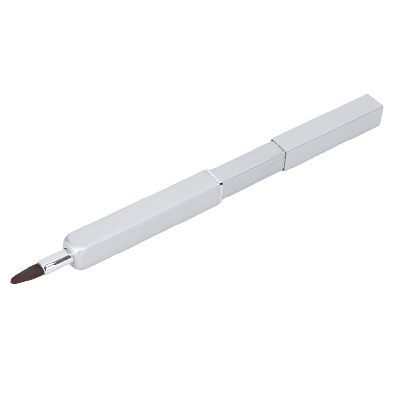 Portable Retractable Lip Makeup Brush Lipstick Lip Gloss Brush Applicator Makeup ToolSilver - Image 4